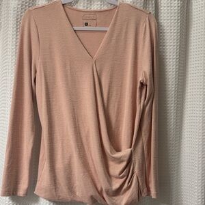 STYLUS Women's Light Pink V-Neck Blouse